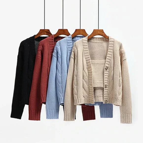 CASUAL DOLLZ Sweater Set -burgundy - Picture 3 of 3